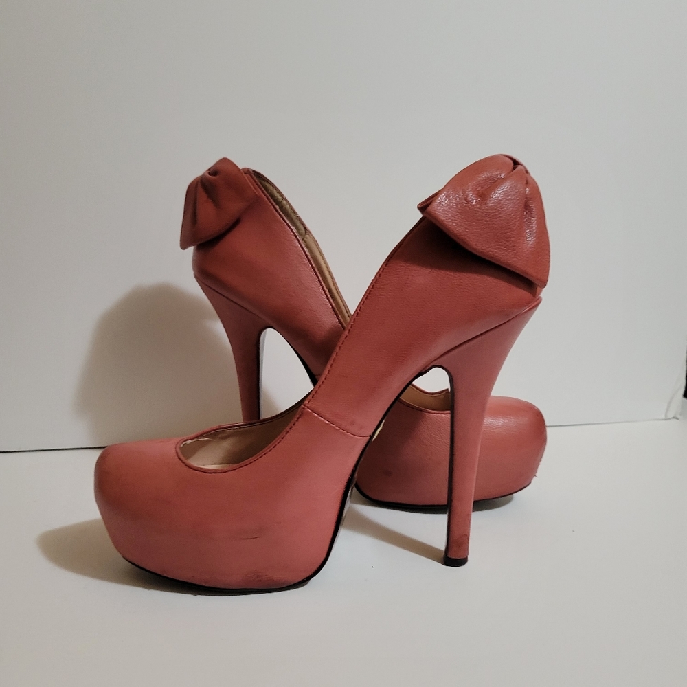 Betsey Johnson Platform Heels Nevaeh Pink Leather Shoes 6.5 Women's